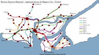 Carte du réseau express de Biggest City