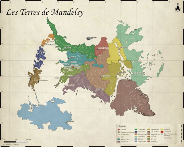 Rendez-vous dans une prochaine Chronique des Terres de Mandelsy pour savoir comment a été créée cette carte.